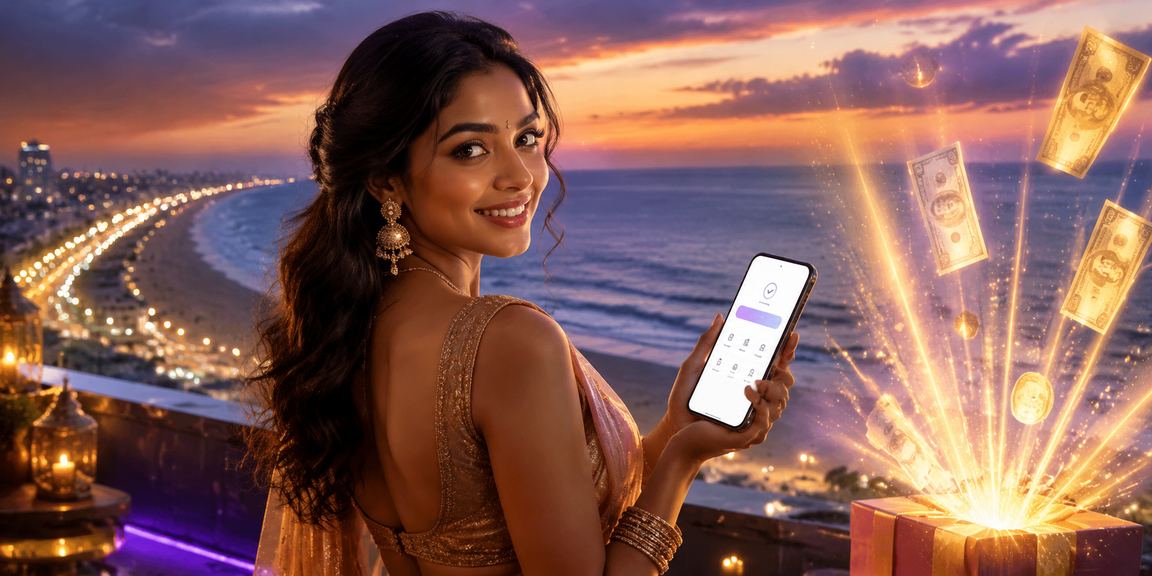 Confident Indian player using mobile betting app