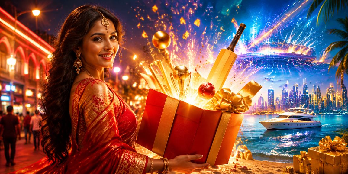 Elegant Indian woman enjoying wagering on cricket betting app